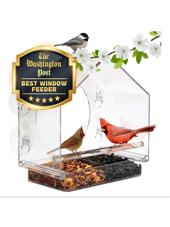 Nature Anywhere Other - NEW Window Weather Proof Transparent Acrylic Bird Feeder Watching for cats